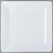 A Libbey ultra bright white square porcelain plate with a wide square rim.