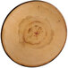 An American Metalcraft round melamine charger with a faux rustic wood design.