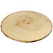 An American Metalcraft melamine round wood serving board with a faux rustic wood design.
