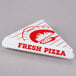 A white Choice pizza box with red text reading "Fresh" on the lid.