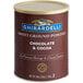 A close up of a Ghirardelli container of sweet ground chocolate and cocoa powder.