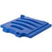 A navy blue plastic shelf for a Cambro Versa Cart with three vertical lines.