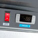 The digital temperature display panel on a Beverage-Air Horizon Series half door reach-in freezer.