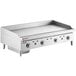 A large stainless steel Vulcan countertop griddle with snap-action thermostatic controls.