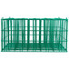 A green Microwire glassware basket with 25 compartments.