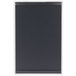 A black rectangular menu board with top and bottom white strips.