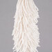 A white mop from a string.