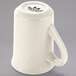 A white Tuxton china mug with a handle.