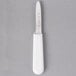 A Mercer Culinary stainless steel clam knife with a white textured handle.