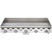 A Vulcan stainless steel countertop gas griddle.
