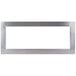 A rectangular stainless steel frame with a white background.