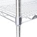 A Metro Super Erecta wire shelf post for a stainless steel shelf.