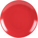 A close-up of a 10 Strawberry Street Wazee Matte red stoneware salad plate.
