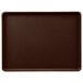A brown rectangular Cambro dietary tray with a white border.
