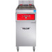A Vulcan 50 lb. electric floor fryer with red and black digital controls.