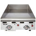 A Vulcan natural gas flat top grill on a counter.