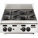A Vulcan countertop gas range with 4 burners.
