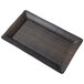 An American Metalcraft rectangular walnut melamine tray with a wood grain pattern.