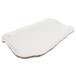An American Metalcraft white melamine tray with a brown edge.