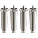 A set of four Vulcan stainless steel adjustable legs with screws.