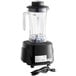 A black AvaMix commercial blender with a cord attached and a clear Tritan container.