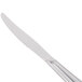 A close-up of a Libbey stainless steel steak knife with a white background.
