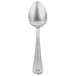 A silver spoon with an egg-shaped bowl and a decorative handle.