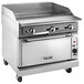 A Vulcan V Series stainless steel liquid propane range with griddle top and convection oven.