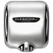 A chrome plated Excel hand dryer with black and silver accents.