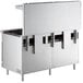 A stainless steel Cooking Performance Group commercial gas range with two standard ovens.