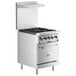 A stainless steel Cooking Performance Group range with four burners and a space saver oven.