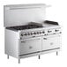 A large stainless steel Cooking Performance Group range with 6 burners, a griddle, and 2 ovens.