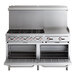 A large stainless steel Cooking Performance Group range with 2 standard ovens.