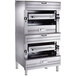 A large stainless steel Vulcan natural gas double upright broiler.