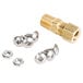 A brass Nemco faucet and dipper well set with gold and silver screws and nuts.