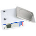 A white Cardinal Detecto digital scale with a silver square screen and a metal tray.