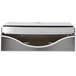 A San Jamar Chrome Mini C-Fold / Multi-Fold Towel Dispenser, a silver metal box with a handle.