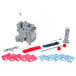 A Unger SmartColor Floor Cleaning set with mops, brooms, and cleaning supplies.