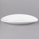A white oval plate with a curved top.