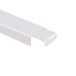 A white metal divider bar with a white background.