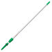 A Unger green and silver telescopic pole with a green ErgoTec locking cone handle.