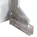 A stainless steel Wolf reinforced high shelf wall bracket with two holes.