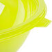 A close up of a yellow Fineline PET plastic bowl.