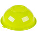 A green plastic bowl with a white lid.