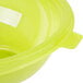 A close up of a Fineline green plastic salad bowl.