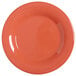 A white wide rim with orange accents on a GET Rio orange melamine plate.