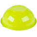 A yellow plastic salad bowl with a clear lid.