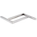 A rectangular stainless steel Wolf wall mounting bracket with two metal bars.