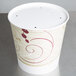 A white Solo vented lid on a white food bucket.