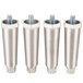 A set of four silver Wolf adjustable legs with stainless steel pipe fittings and nuts.